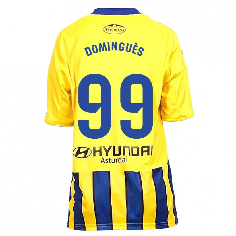 Danxen Dzieci Brandon Dominguès #99 Żółto-Niebieski Wyjazdowa Koszulka 2025/26 Koszulki Klubowe