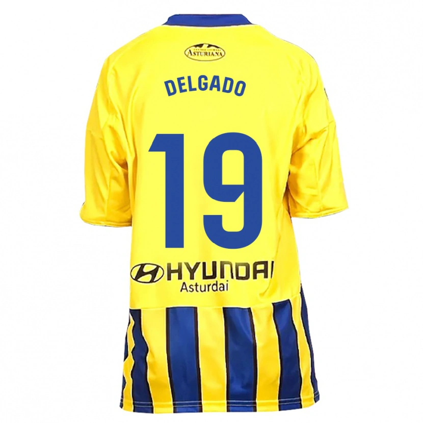 Danxen Dzieci Joaquín Delgado #19 Żółto-Niebieski Wyjazdowa Koszulka 2025/26 Koszulki Klubowe