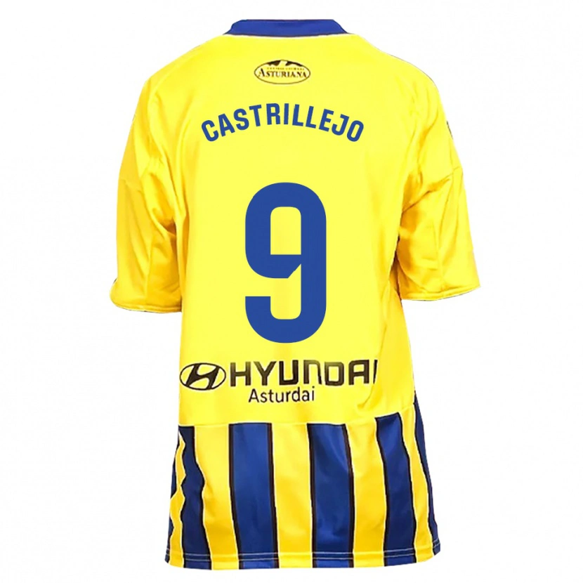 Danxen Dzieci Guillermo Castrillejo #9 Żółto-Niebieski Wyjazdowa Koszulka 2025/26 Koszulki Klubowe