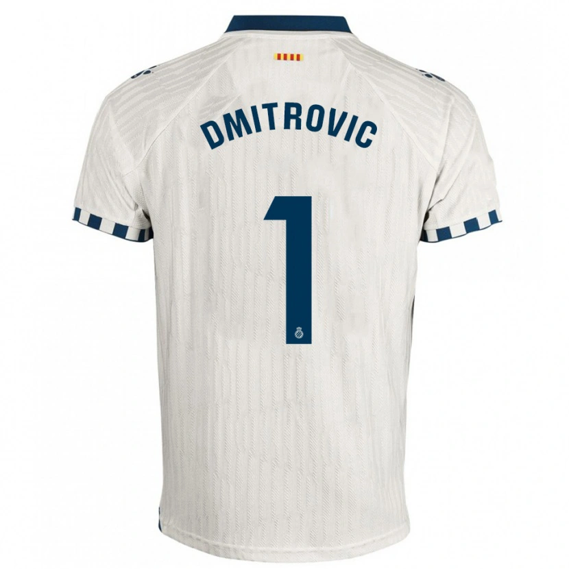 Danxen Dzieci Marko Dmitrovic #1 Biało-Niebieski Wyjazdowa Koszulka 2025/26 Koszulki Klubowe
