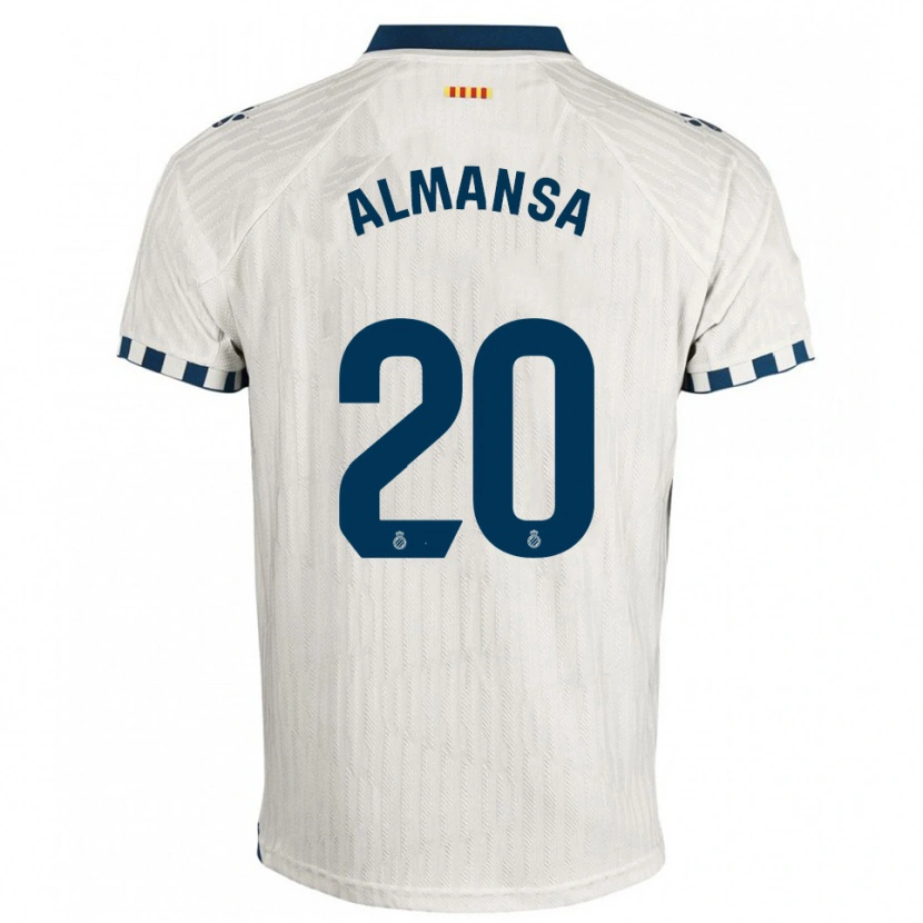 Danxen Dzieci Alex Almansa #20 Biało-Niebieski Wyjazdowa Koszulka 2025/26 Koszulki Klubowe