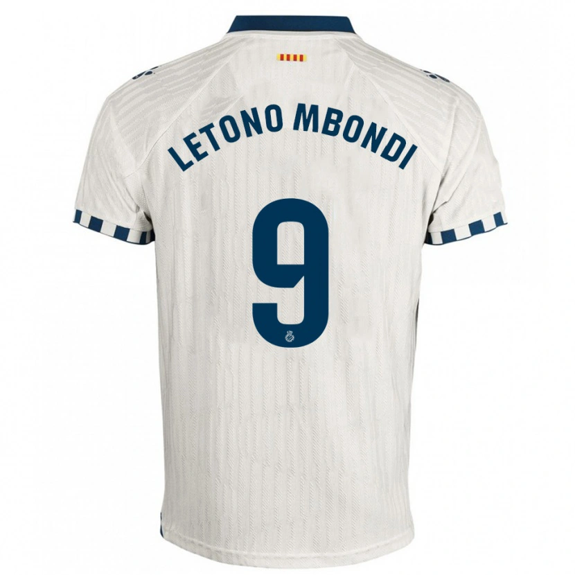 Danxen Dzieci Christ-Emmanuel Letono Mbondi #9 Biało-Niebieski Wyjazdowa Koszulka 2025/26 Koszulki Klubowe