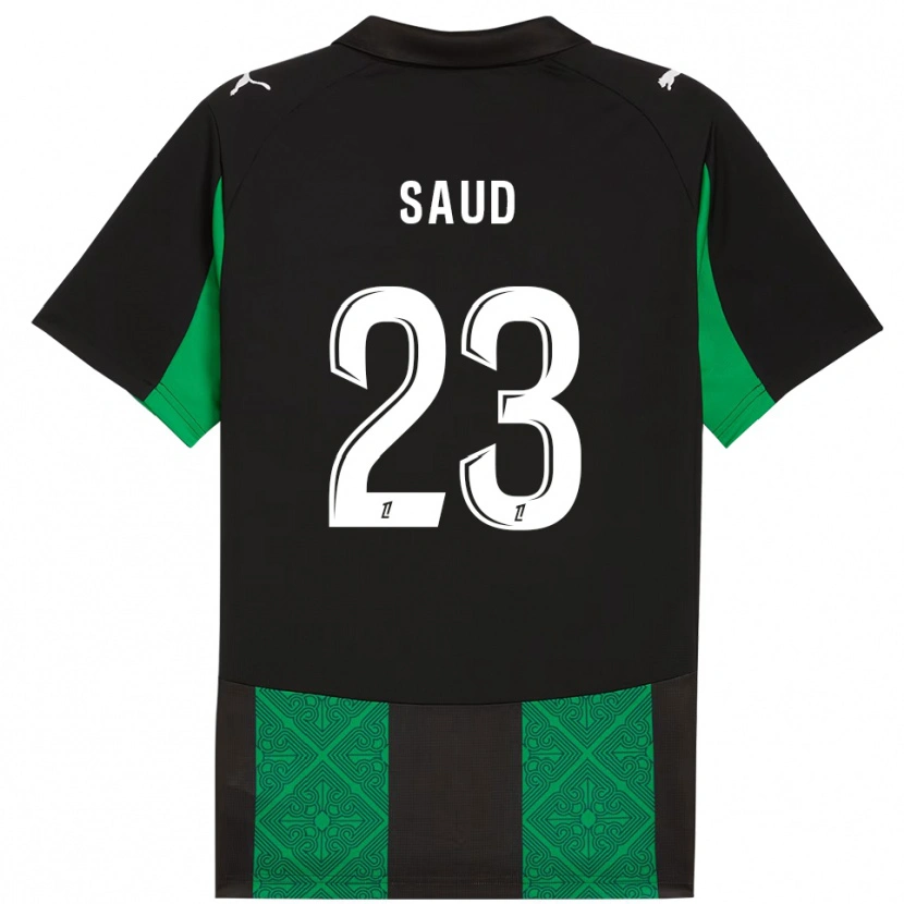 Danxen Dzieci Saud Abdulhamid #23 Czarno-Zielony Wyjazdowa Koszulka 2025/26 Koszulki Klubowe