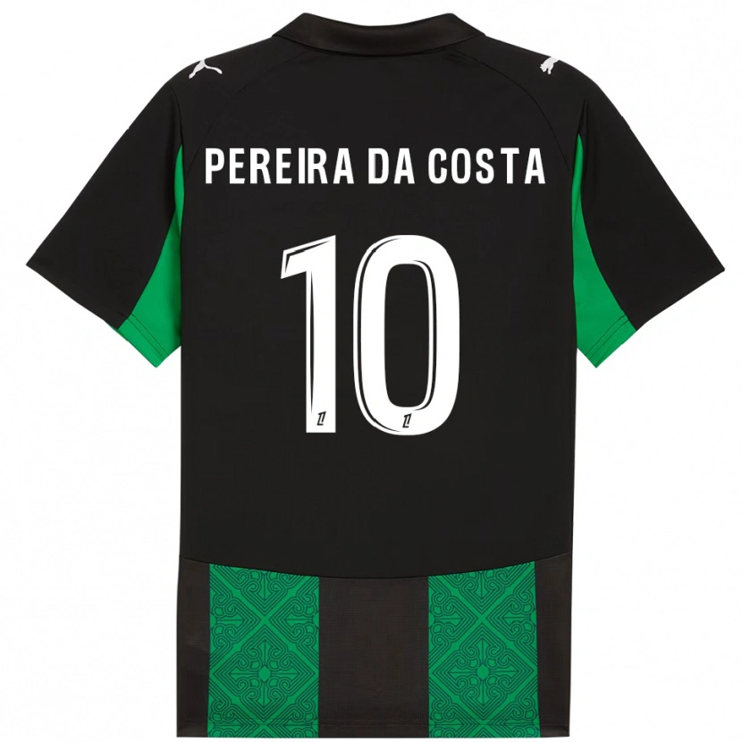 Danxen Dzieci David Pereira Da Costa #10 Czarno-Zielony Wyjazdowa Koszulka 2025/26 Koszulki Klubowe