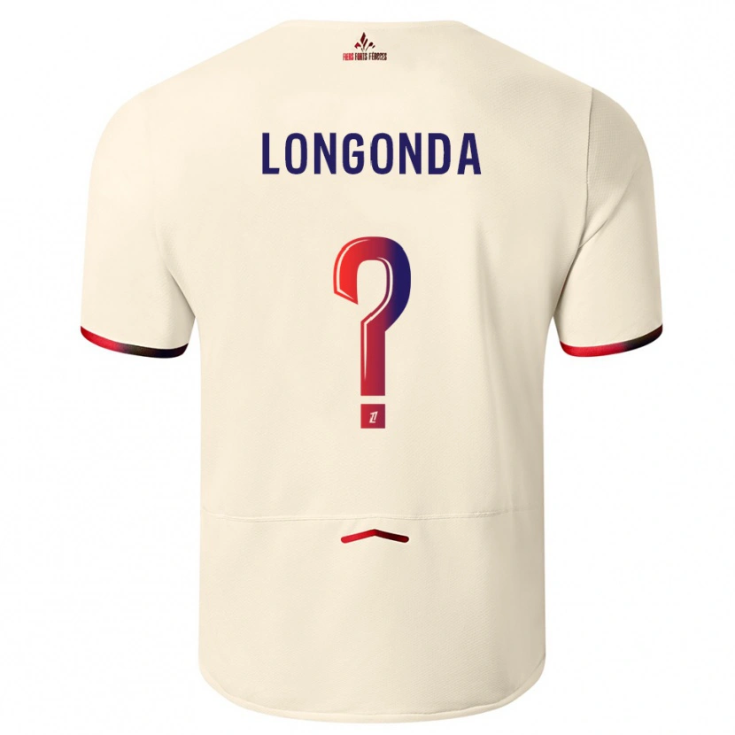 Danxen Dzieci Jean-Pierre Longonda #0 Złamana Biel-Czerwony Wyjazdowa Koszulka 2025/26 Koszulki Klubowe