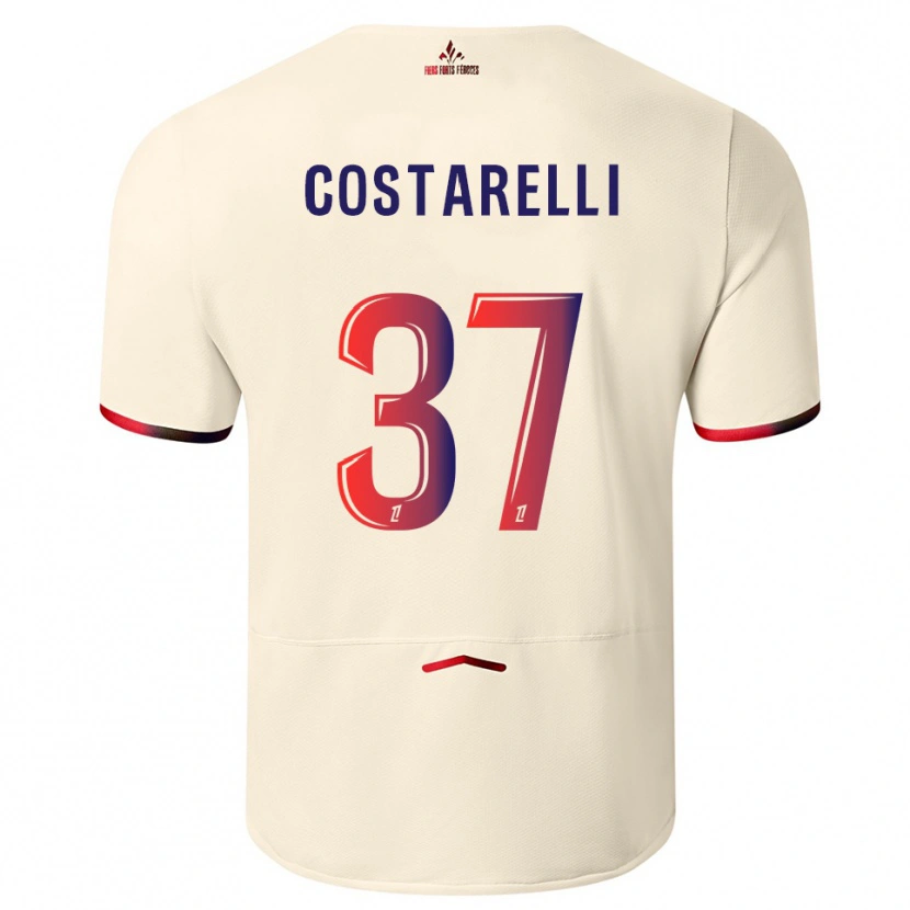 Danxen Dzieci Morgan Costarelli #37 Złamana Biel-Czerwony Wyjazdowa Koszulka 2025/26 Koszulki Klubowe