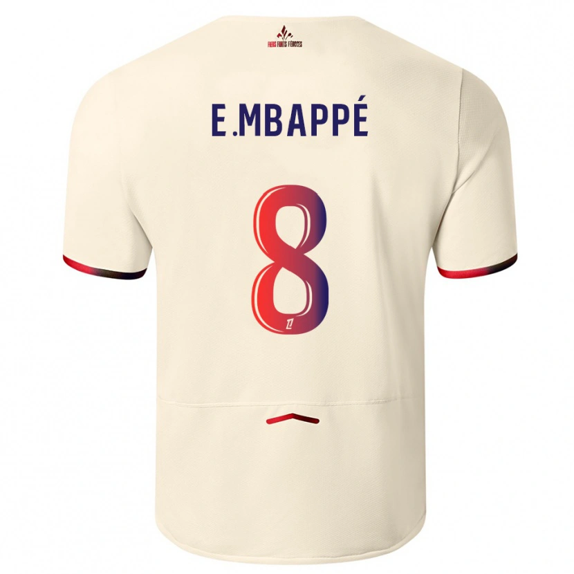 Danxen Dzieci Ethan Mbappé #8 Złamana Biel-Czerwony Wyjazdowa Koszulka 2025/26 Koszulki Klubowe