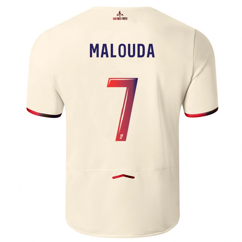 Danxen Dzieci Aaron Malouda #7 Złamana Biel-Czerwony Wyjazdowa Koszulka 2025/26 Koszulki Klubowe