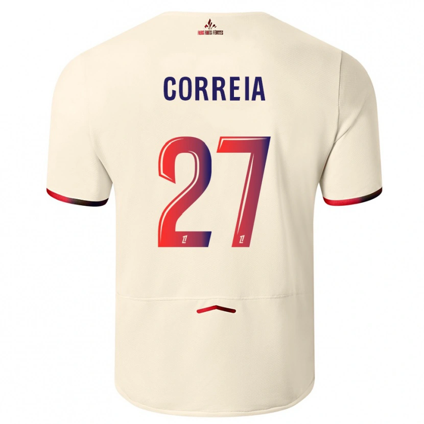 Danxen Dzieci Félix Correia #27 Złamana Biel-Czerwony Wyjazdowa Koszulka 2025/26 Koszulki Klubowe