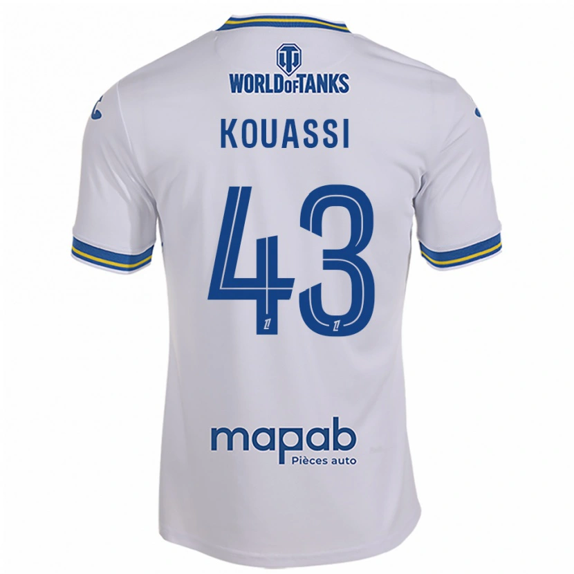 Danxen Dzieci Arsène Kouassi #43 Biało-Błękitny Wyjazdowa Koszulka 2025/26 Koszulki Klubowe