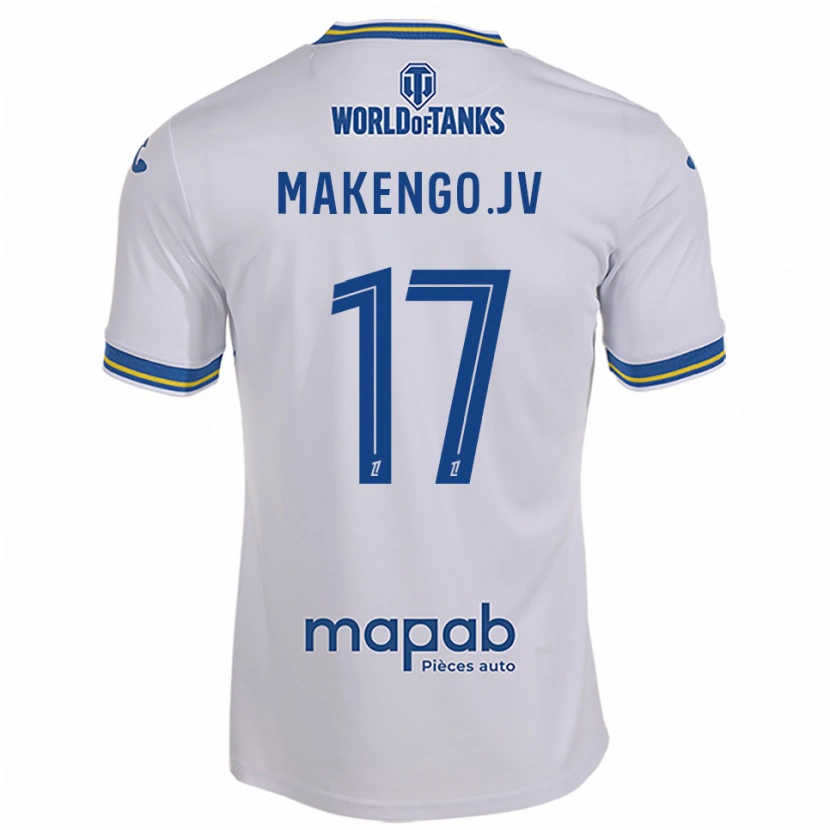 Danxen Dzieci Jean-Victor Makengo #17 Biało-Błękitny Wyjazdowa Koszulka 2025/26 Koszulki Klubowe