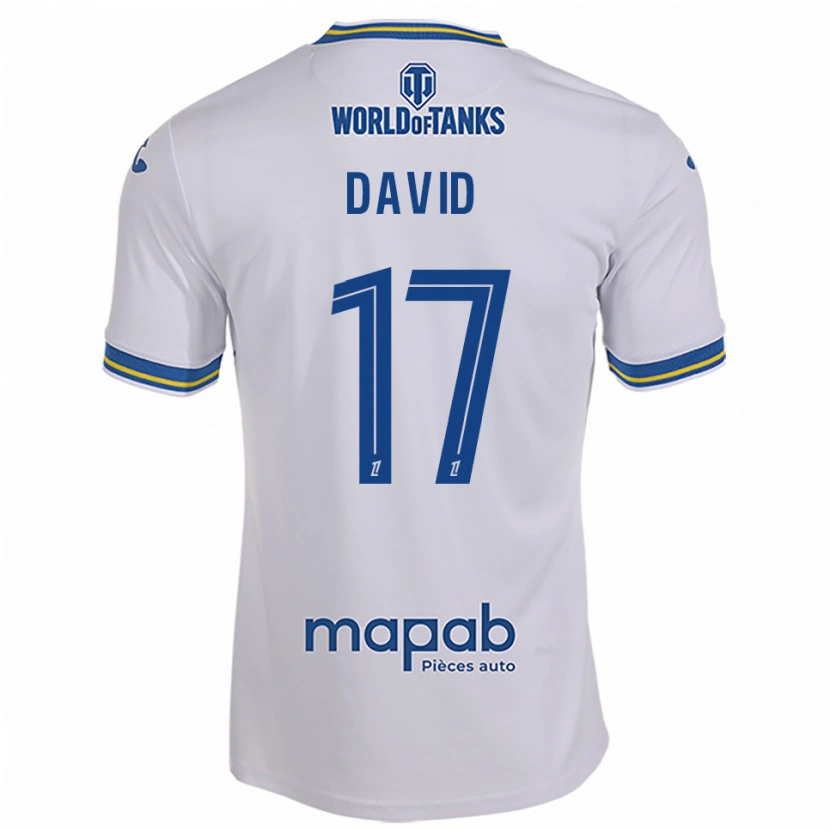 Danxen Dzieci Dune David #17 Biało-Błękitny Wyjazdowa Koszulka 2025/26 Koszulki Klubowe