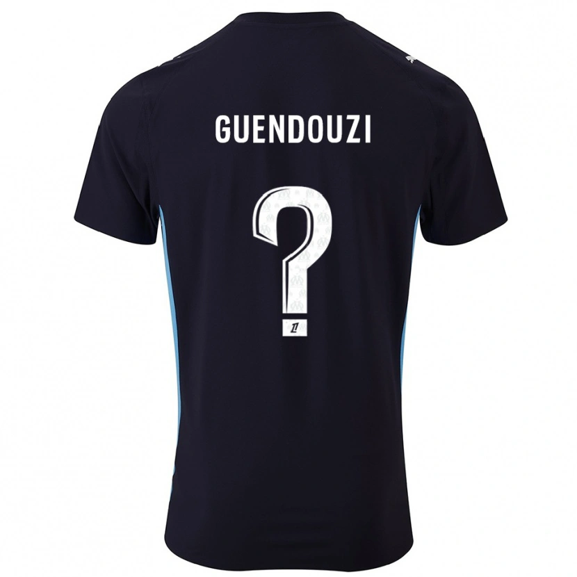 Danxen Dzieci Milan Guendouzi #0 Czarno-Błękitny Wyjazdowa Koszulka 2025/26 Koszulki Klubowe