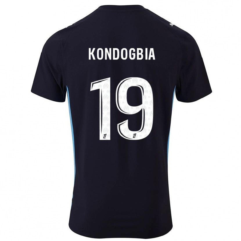 Danxen Dzieci Geoffrey Kondogbia #19 Czarno-Błękitny Wyjazdowa Koszulka 2025/26 Koszulki Klubowe