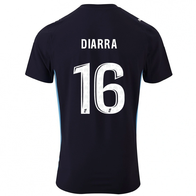Danxen Dzieci Cheick Diarra #16 Czarno-Błękitny Wyjazdowa Koszulka 2025/26 Koszulki Klubowe