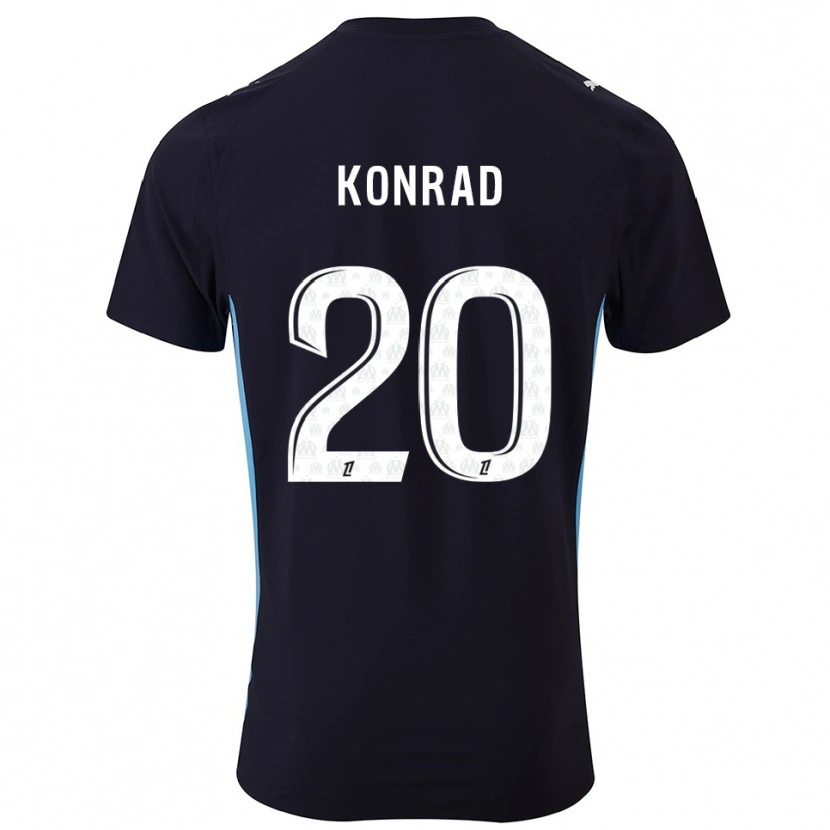 Danxen Dzieci Konrad De La Fuente #20 Czarno-Błękitny Wyjazdowa Koszulka 2025/26 Koszulki Klubowe