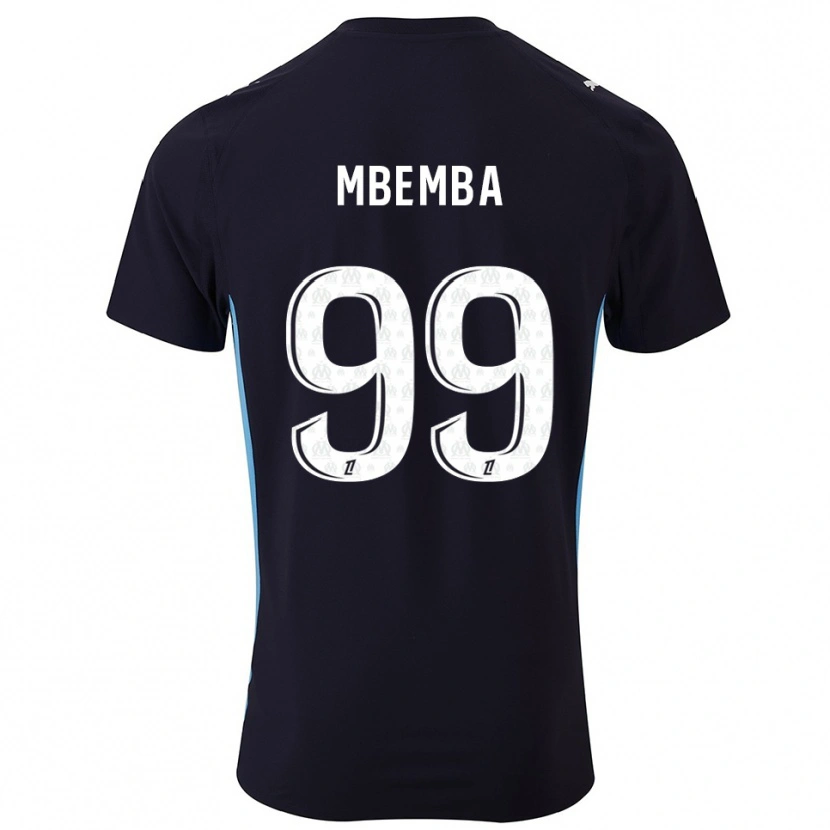 Danxen Dzieci Chancel Mbemba #99 Czarno-Błękitny Wyjazdowa Koszulka 2025/26 Koszulki Klubowe