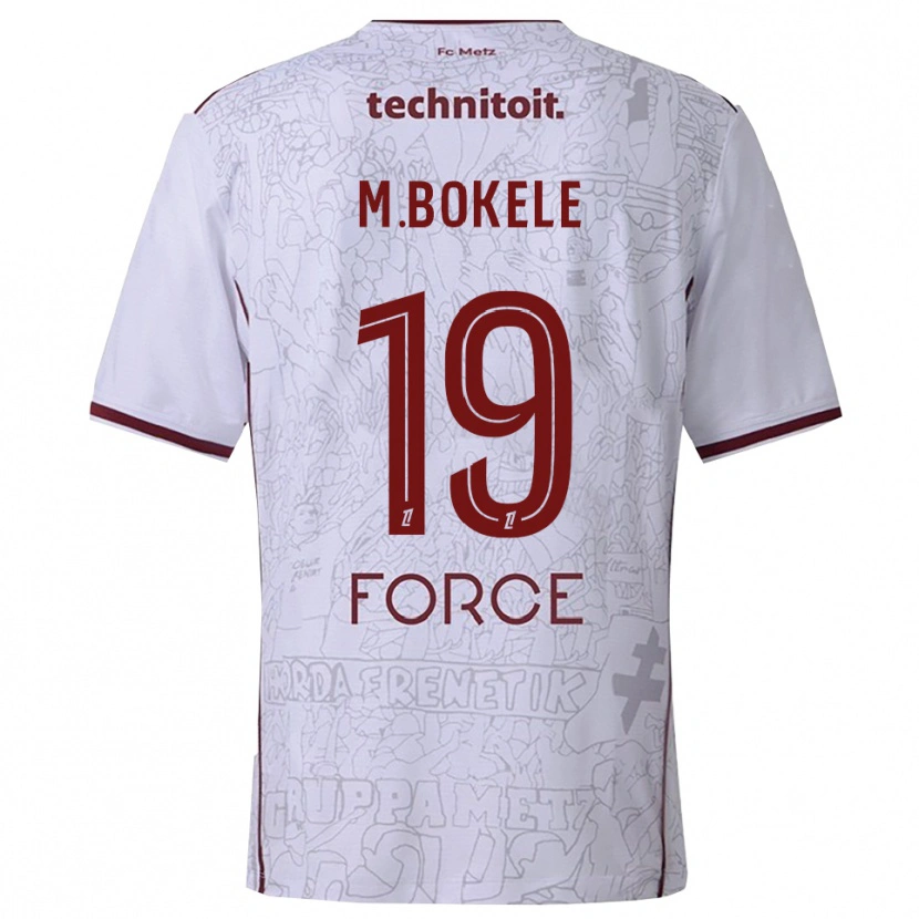 Danxen Dzieci Morgan Bokele #19 Biało-Bordowy Wyjazdowa Koszulka 2025/26 Koszulki Klubowe