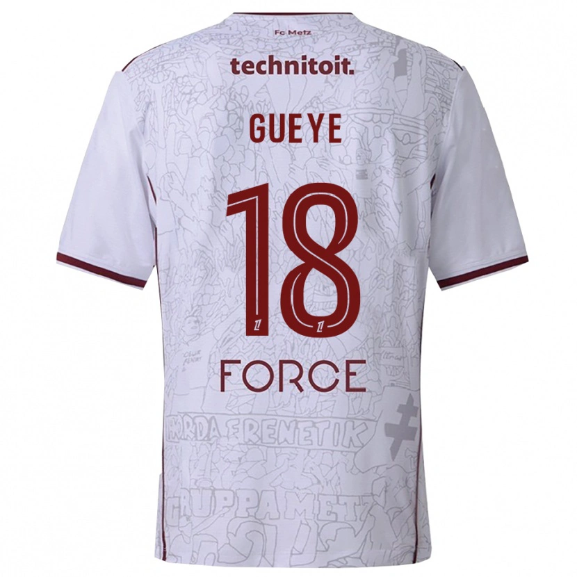Danxen Dzieci Idrissa Gueye #18 Biało-Bordowy Wyjazdowa Koszulka 2025/26 Koszulki Klubowe