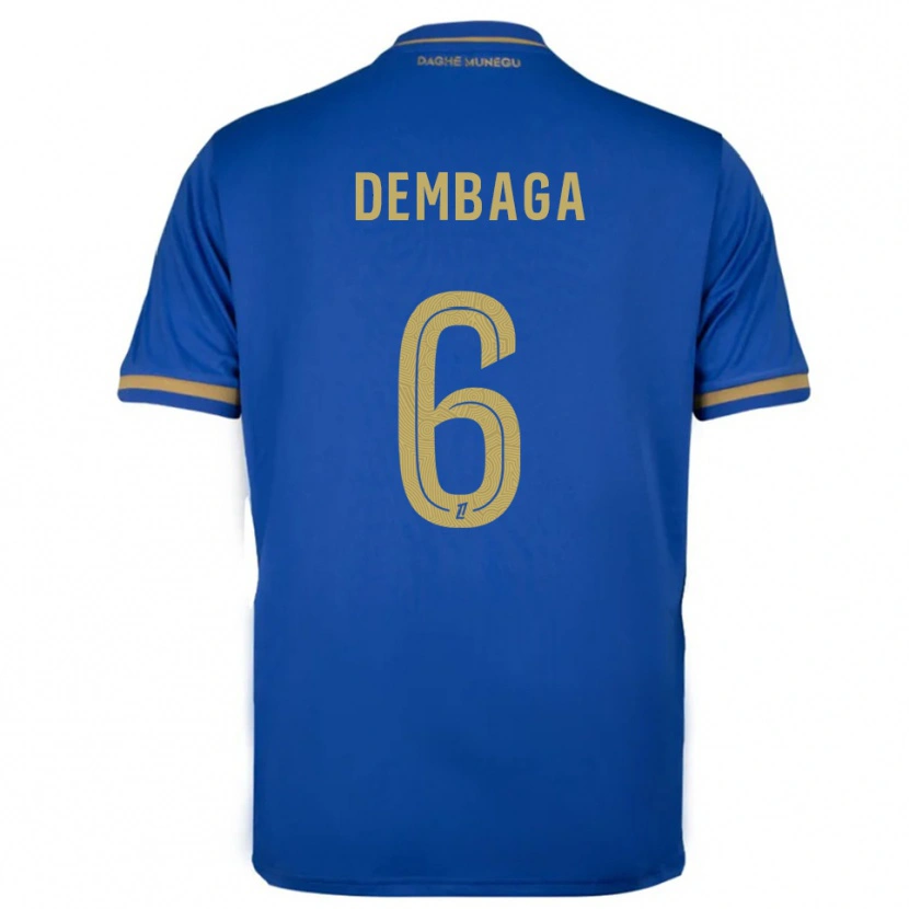 Danxen Dzieci Boubakar Dembaga #6 Niebiesko-Złoty Wyjazdowa Koszulka 2025/26 Koszulki Klubowe