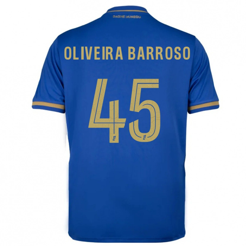 Danxen Dzieci Mickael Oliveira Barroso #45 Niebiesko-Złoty Wyjazdowa Koszulka 2025/26 Koszulki Klubowe
