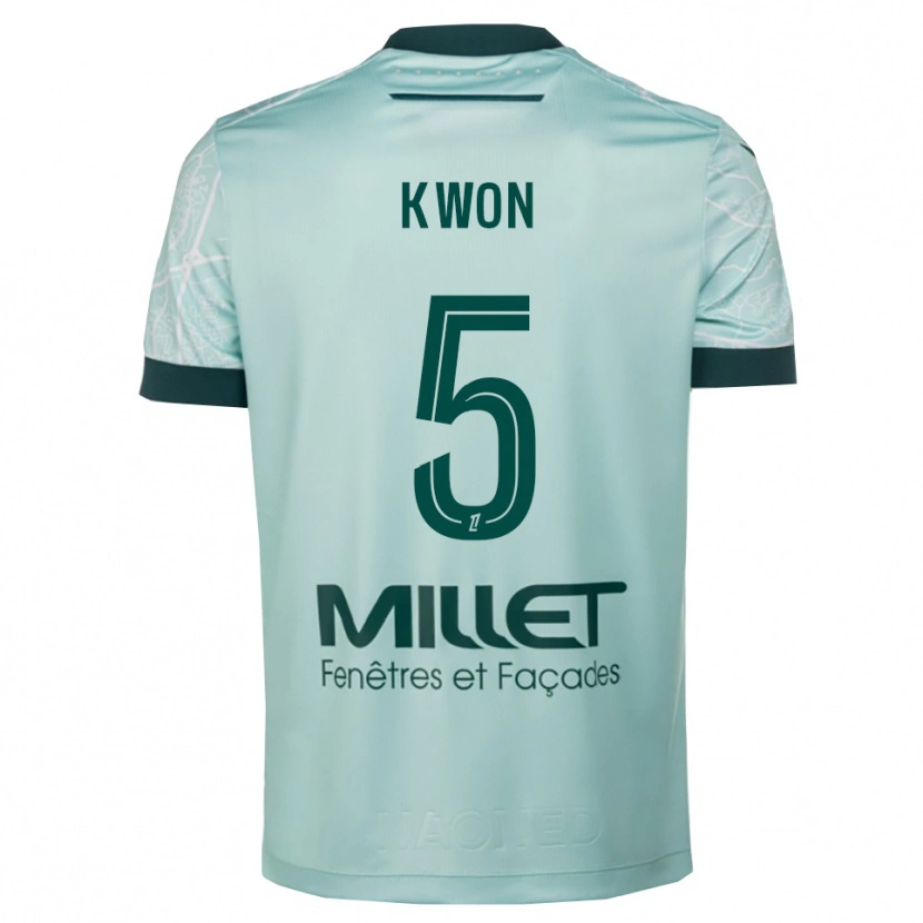Danxen Dzieci Hyeok-Kyu Kwon #5 Zielono-Biały Wyjazdowa Koszulka 2025/26 Koszulki Klubowe