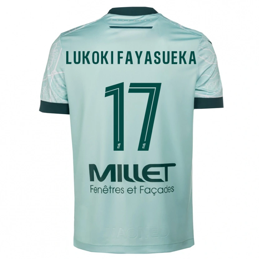 Danxen Dzieci Kévin Lukoki Fayasueka #17 Zielono-Biały Wyjazdowa Koszulka 2025/26 Koszulki Klubowe