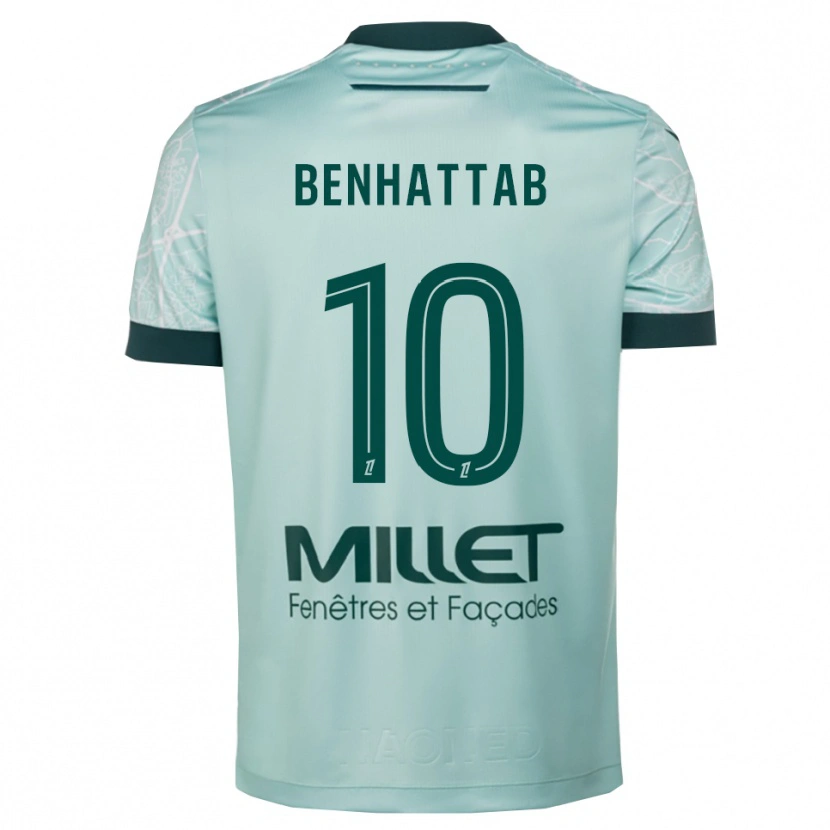 Danxen Dzieci Yassine Benhattab #10 Zielono-Biały Wyjazdowa Koszulka 2025/26 Koszulki Klubowe