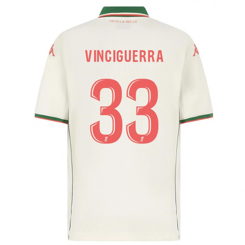 Danxen Dzieci Pauline Vinciguerra #33 Biało-Zielony Wyjazdowa Koszulka 2025/26 Koszulki Klubowe