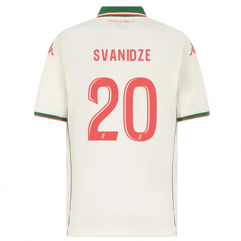 Danxen Dzieci Andria Svanidze #20 Biało-Zielony Wyjazdowa Koszulka 2025/26 Koszulki Klubowe