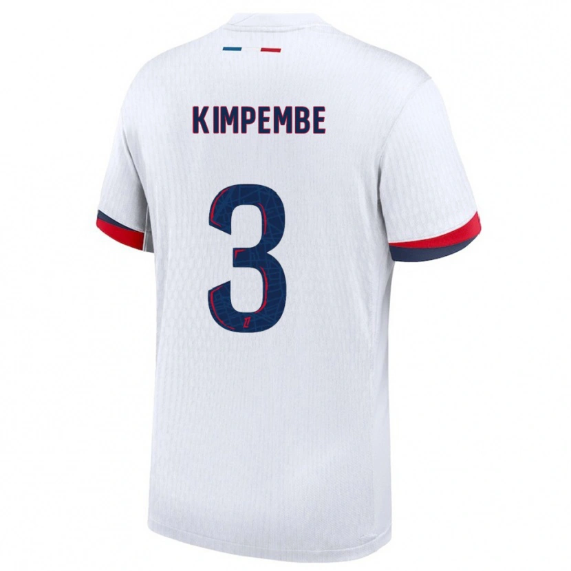 Danxen Dzieci Presnel Kimpembe #3 Biało-Czerwony Wyjazdowa Koszulka 2025/26 Koszulki Klubowe