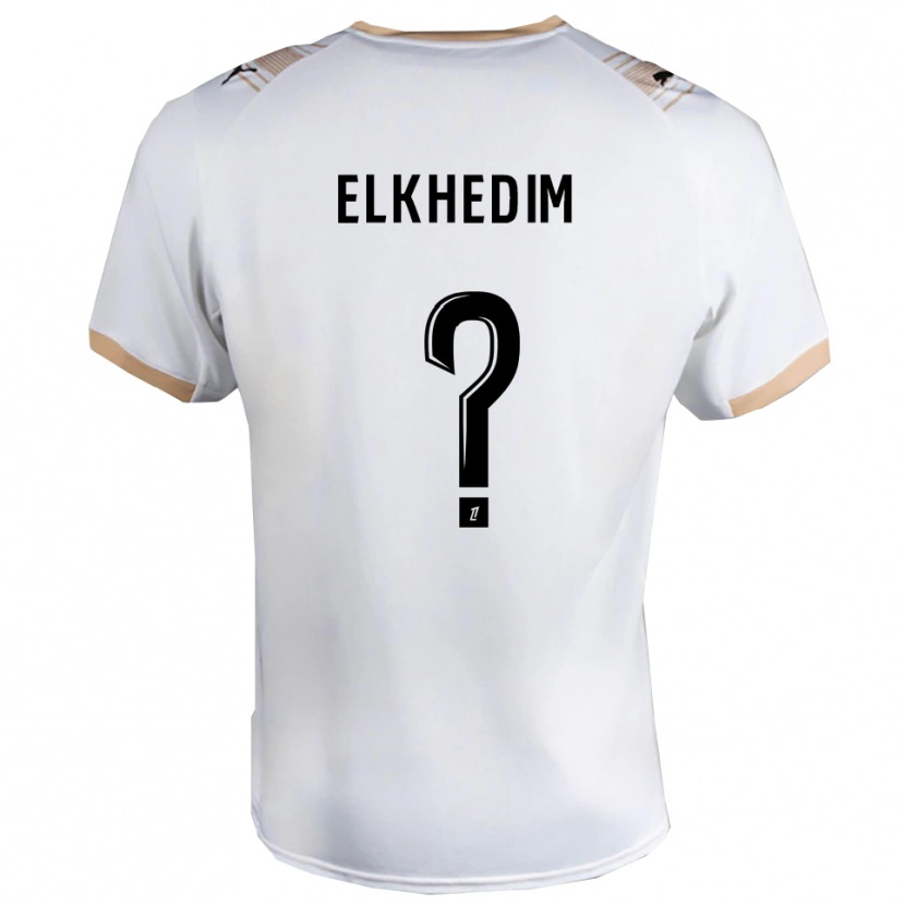 Danxen Dzieci Abdenoor Elkhedim #0 Biało-Czarny Wyjazdowa Koszulka 2025/26 Koszulki Klubowe