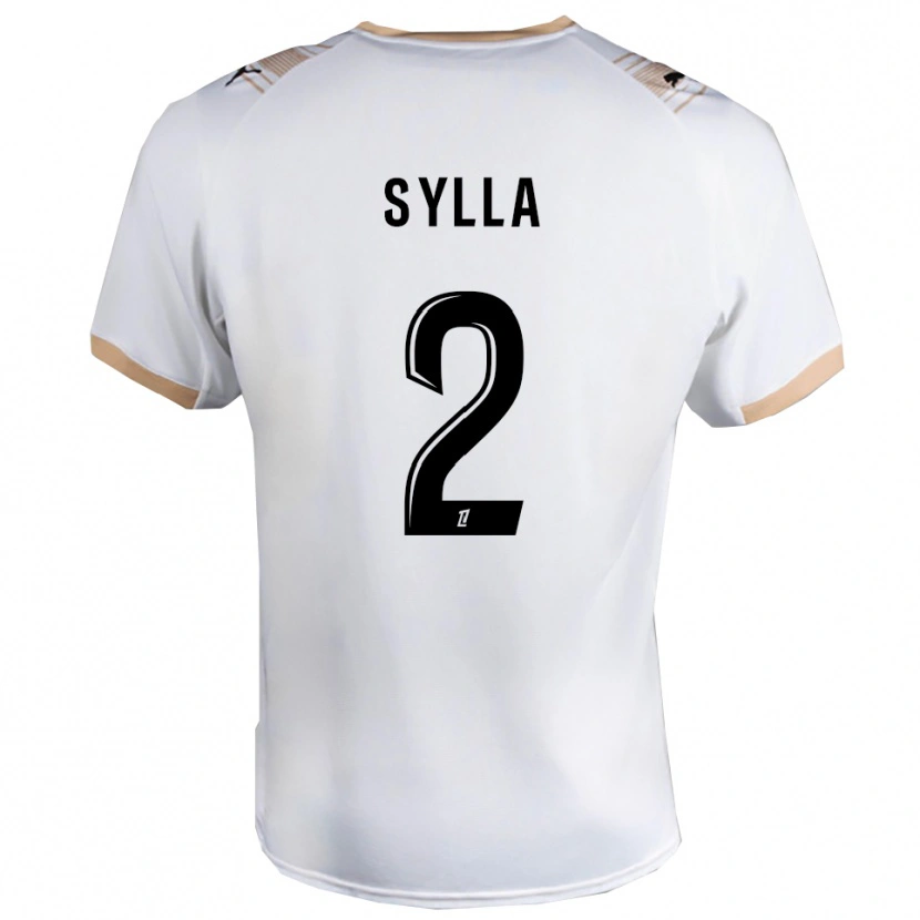 Danxen Dzieci Mohamed Sylla #2 Biało-Czarny Wyjazdowa Koszulka 2025/26 Koszulki Klubowe
