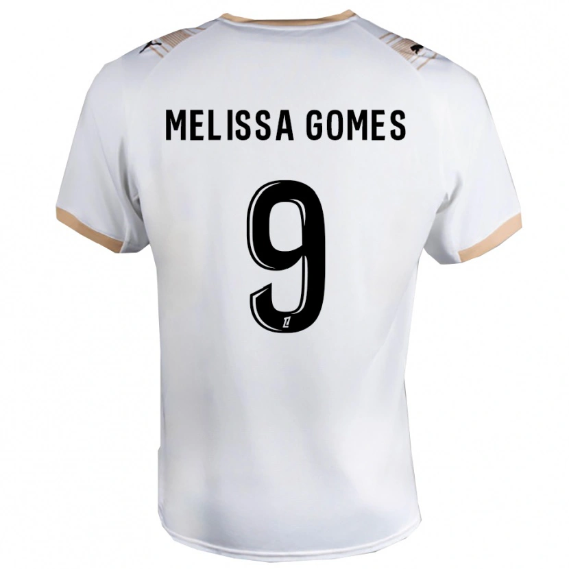 Danxen Dzieci Melissa Ferreira Gomes #9 Biało-Czarny Wyjazdowa Koszulka 2025/26 Koszulki Klubowe
