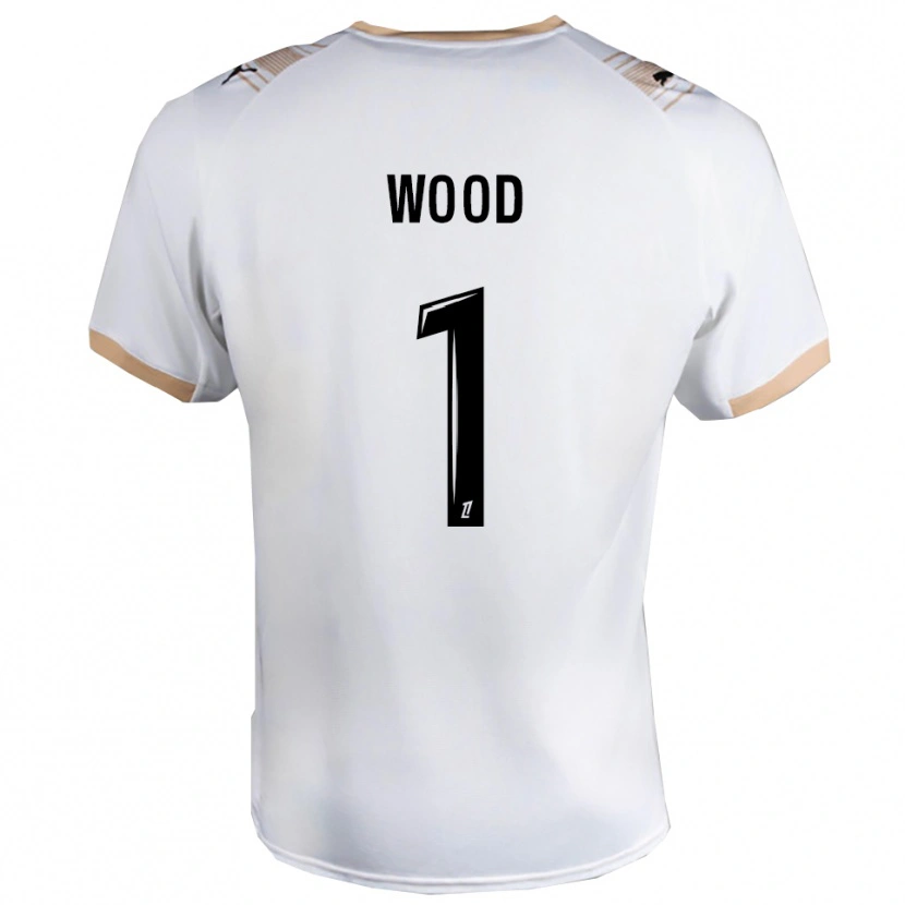 Danxen Dzieci Mackenzie Wood #1 Biało-Czarny Wyjazdowa Koszulka 2025/26 Koszulki Klubowe