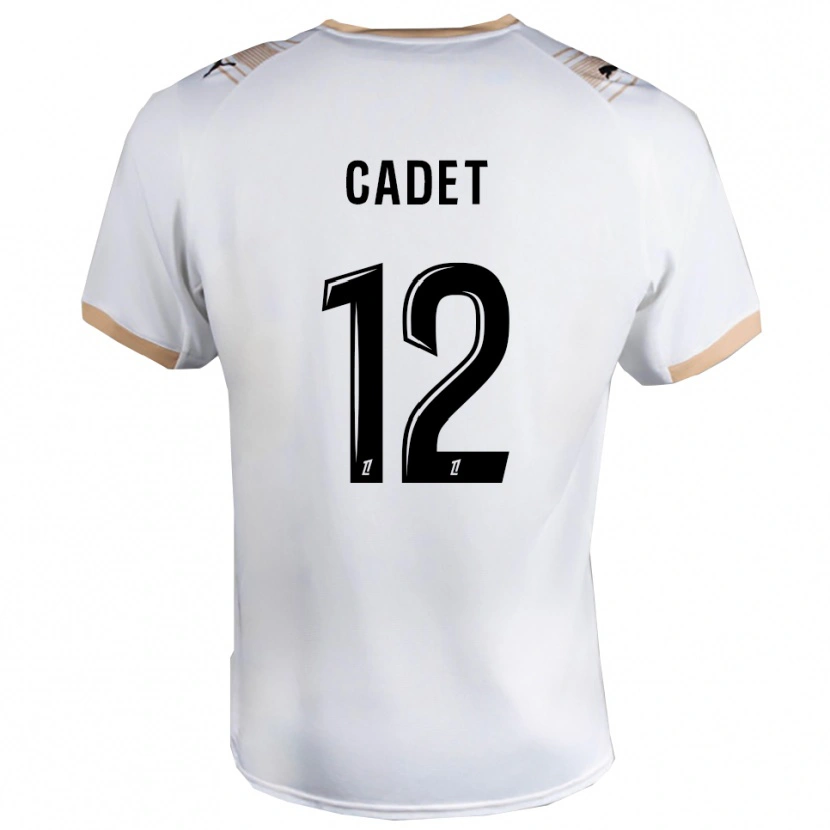Danxen Dzieci Charlélie Cadet #12 Biało-Czarny Wyjazdowa Koszulka 2025/26 Koszulki Klubowe