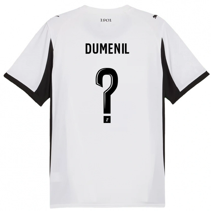 Danxen Dzieci Kylian Dumenil #0 Biało-Czarny Wyjazdowa Koszulka 2025/26 Koszulki Klubowe