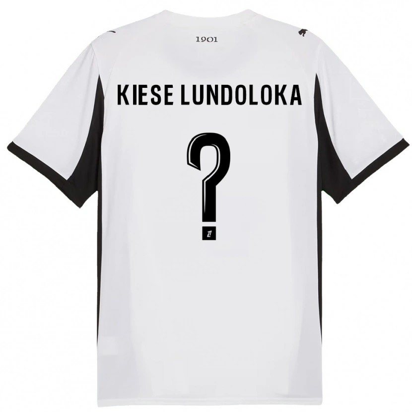 Danxen Dzieci Jeanslor Kiese Lundoloka #0 Biało-Czarny Wyjazdowa Koszulka 2025/26 Koszulki Klubowe