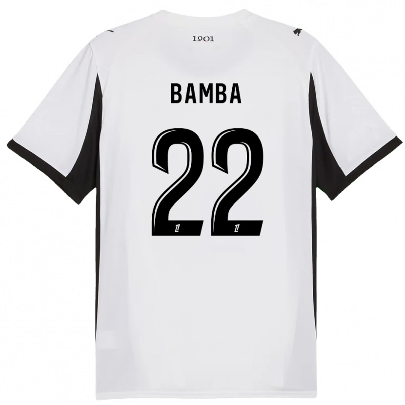 Danxen Dzieci Rayan Bamba #22 Biało-Czarny Wyjazdowa Koszulka 2025/26 Koszulki Klubowe