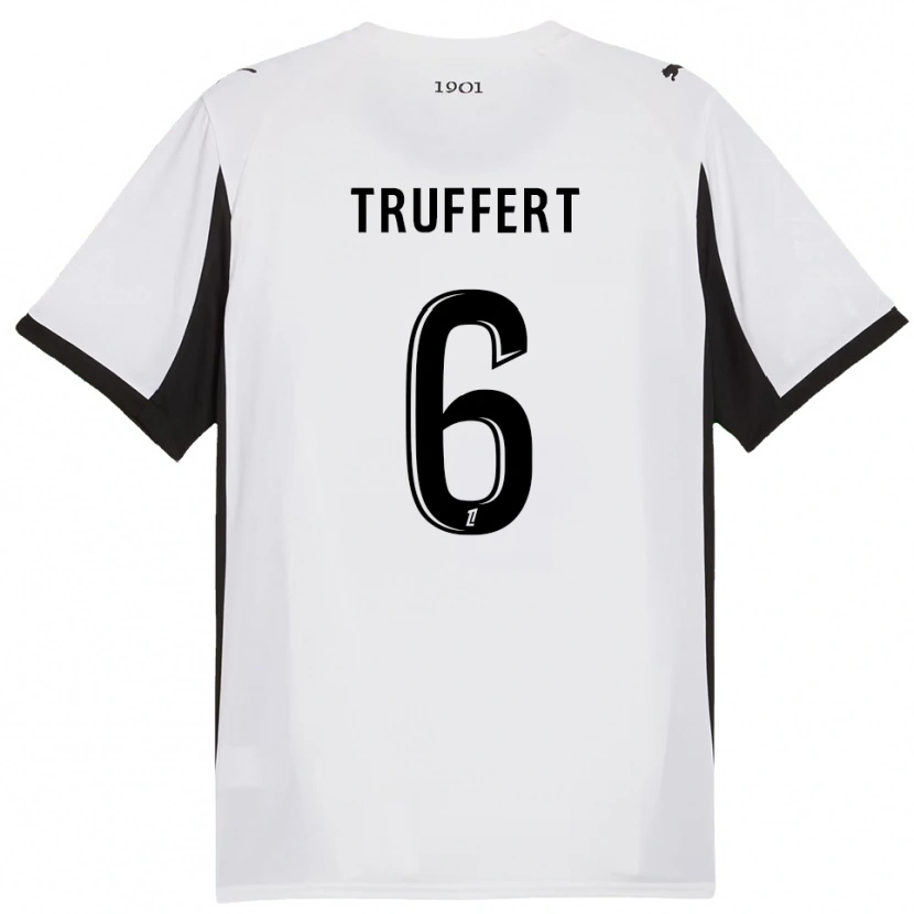 Danxen Dzieci Florian Truffert #6 Biało-Czarny Wyjazdowa Koszulka 2025/26 Koszulki Klubowe
