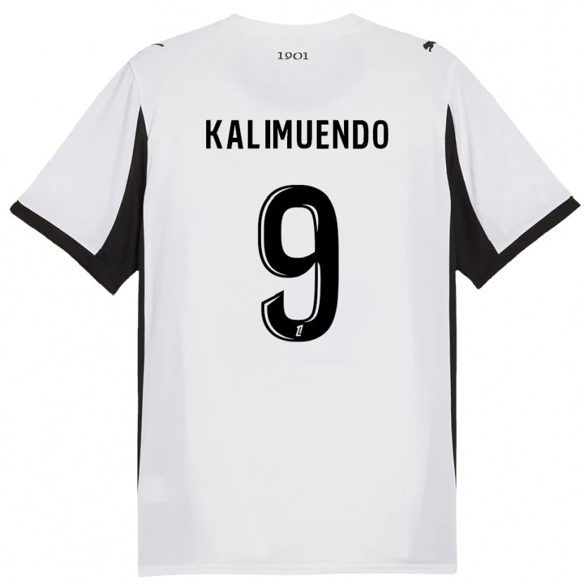 Danxen Dzieci Arnaud Kalimuendo #9 Biało-Czarny Wyjazdowa Koszulka 2025/26 Koszulki Klubowe