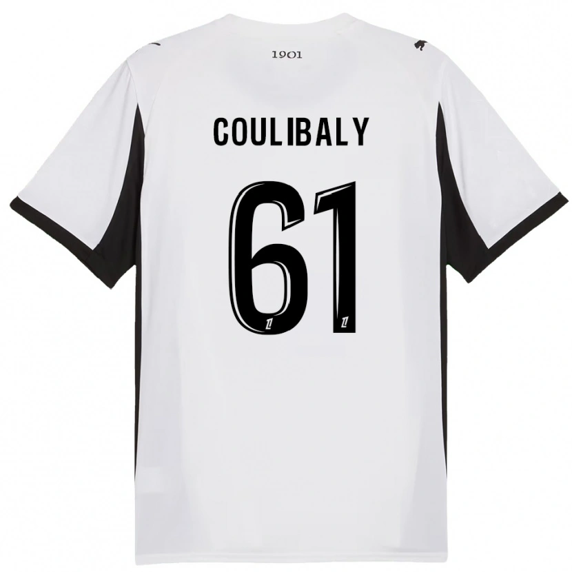 Danxen Dzieci Joël-Emmanuel Coulibaly #61 Biało-Czarny Wyjazdowa Koszulka 2025/26 Koszulki Klubowe