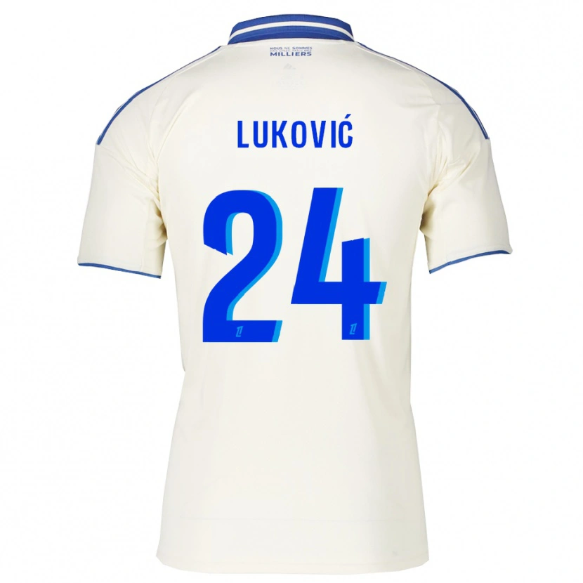 Danxen Dzieci Milos Lukovic #24 Szampańsko-Niebieski Wyjazdowa Koszulka 2025/26 Koszulki Klubowe
