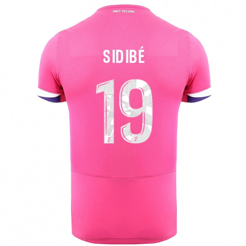 Danxen Dzieci Djibril Sidibé #19 Różowo-Biały Wyjazdowa Koszulka 2025/26 Koszulki Klubowe