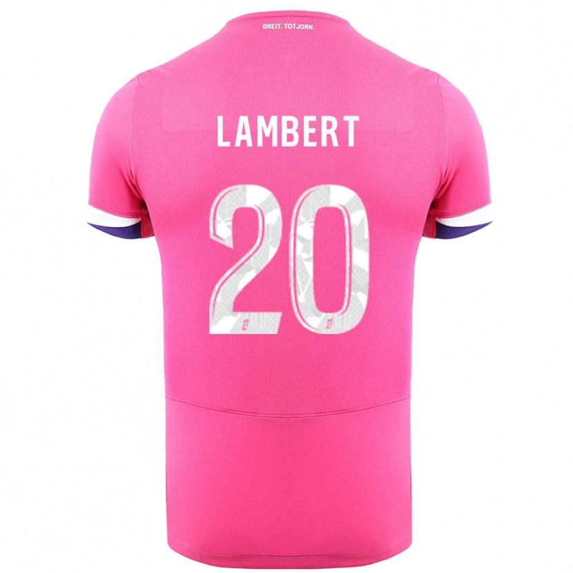 Danxen Dzieci Sarah Lambert #20 Różowo-Biały Wyjazdowa Koszulka 2025/26 Koszulki Klubowe