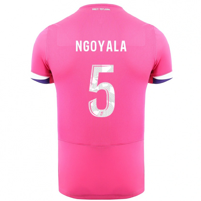 Danxen Dzieci Frédéric Efuele Ngoyala #5 Różowo-Biały Wyjazdowa Koszulka 2025/26 Koszulki Klubowe