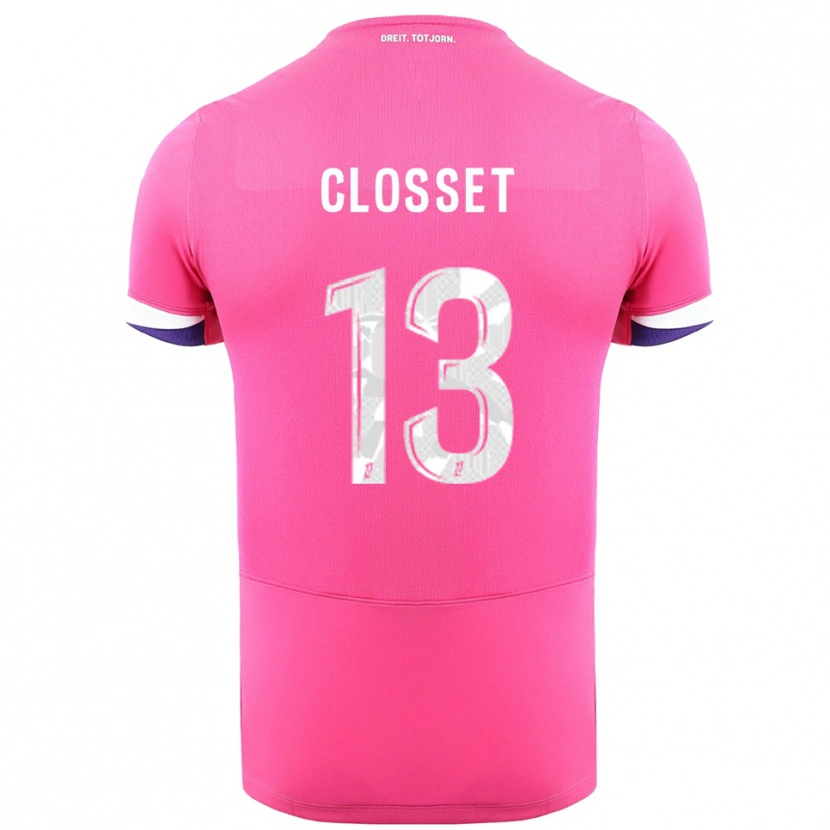 Danxen Dzieci Océane Closset #13 Różowo-Biały Wyjazdowa Koszulka 2025/26 Koszulki Klubowe