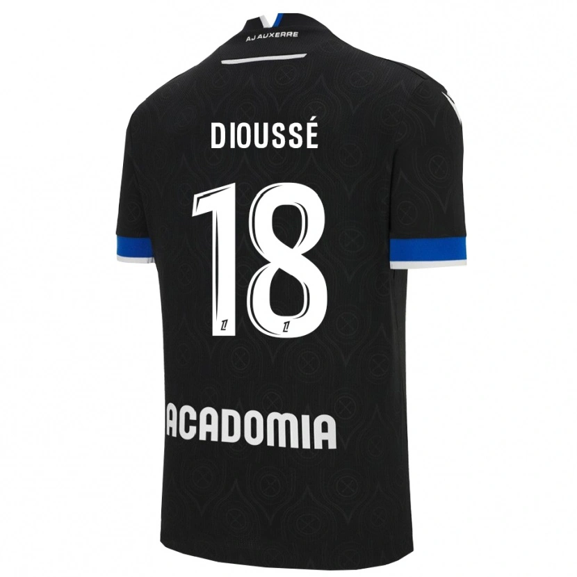 Danxen Dzieci Assane Dioussé #18 Czarno-Biały Wyjazdowa Koszulka 2025/26 Koszulki Klubowe