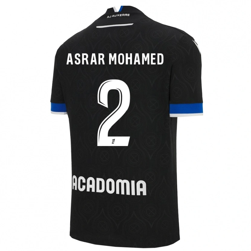 Danxen Dzieci El Asrar Mohamed #2 Czarno-Biały Wyjazdowa Koszulka 2025/26 Koszulki Klubowe