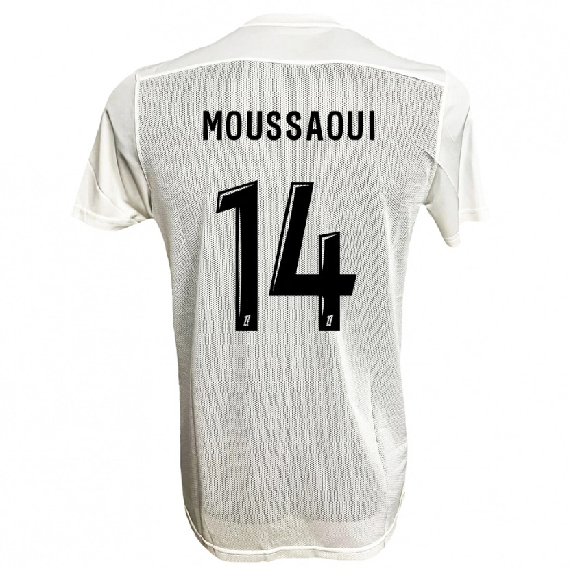Danxen Dzieci Amine Moussaoui #14 Czarno-Biały Wyjazdowa Koszulka 2025/26 Koszulki Klubowe